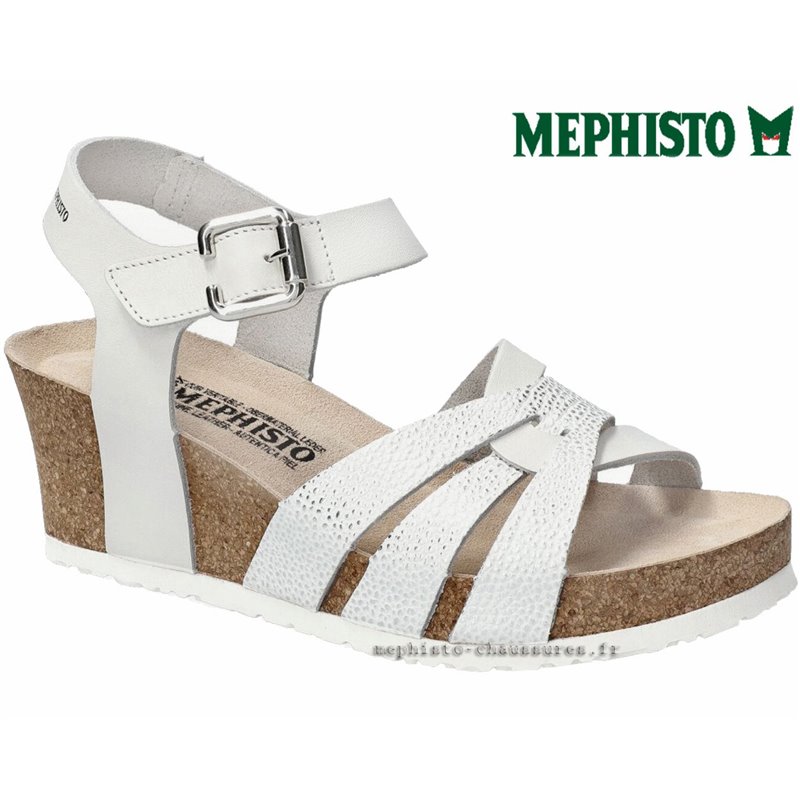 Mephisto Lesley Blanc/Argent sandale