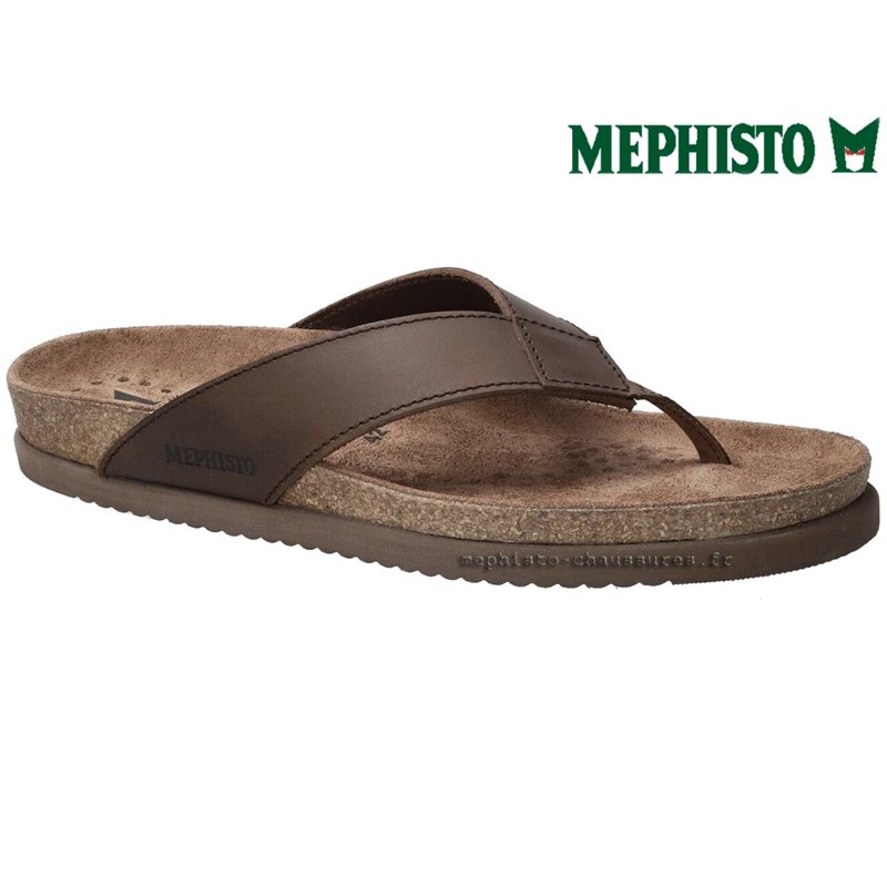 Mephisto Natalio Marron foncé cuir tong