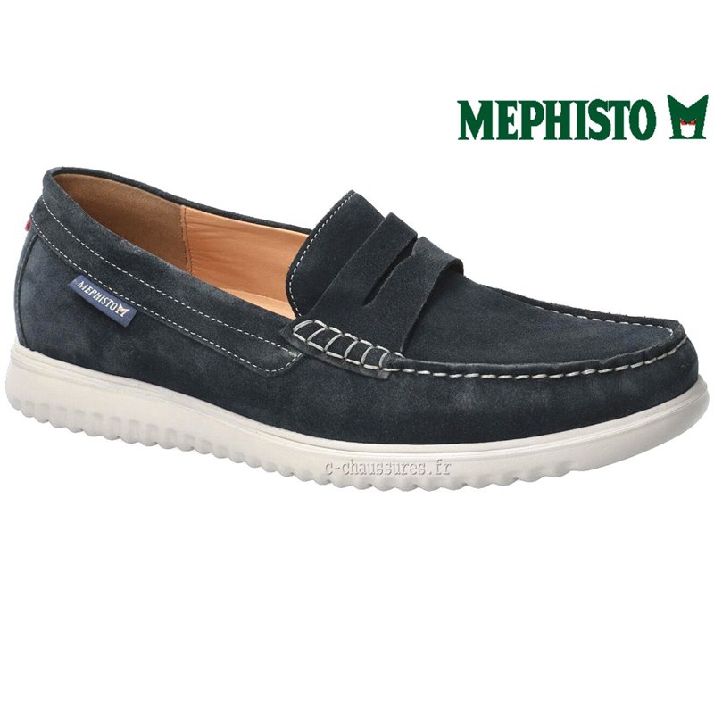Mephisto Titouan Marine velours mocassin