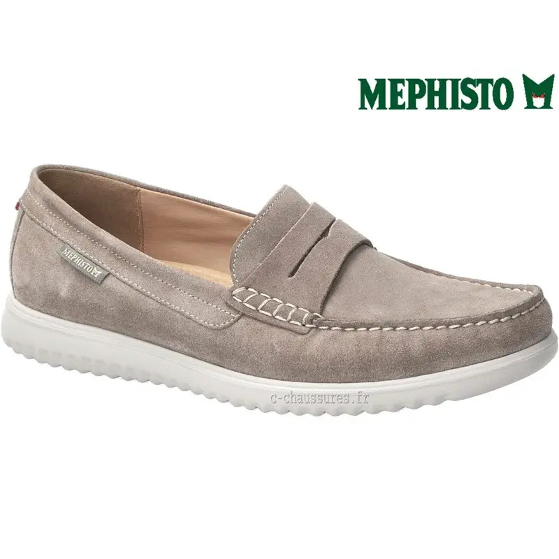 Mephisto Titouan Gris velours mocassin
