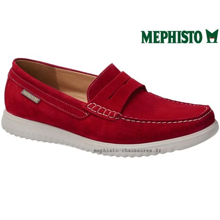 Mephisto Titouan Rouge velours mocassin