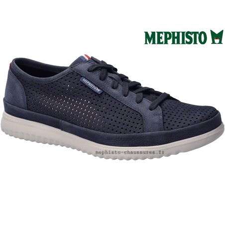 Mephisto Tom perf Bleu nubuck lacets_derbies