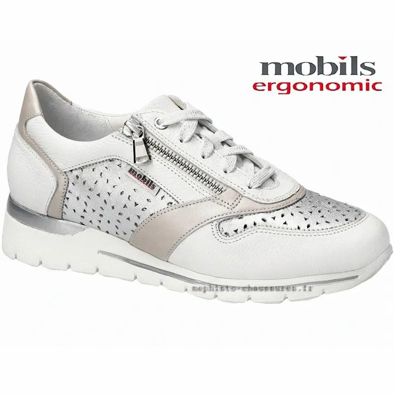 Mobils by Mephisto Ereen perf Blanc/Argent basket_mode_basse