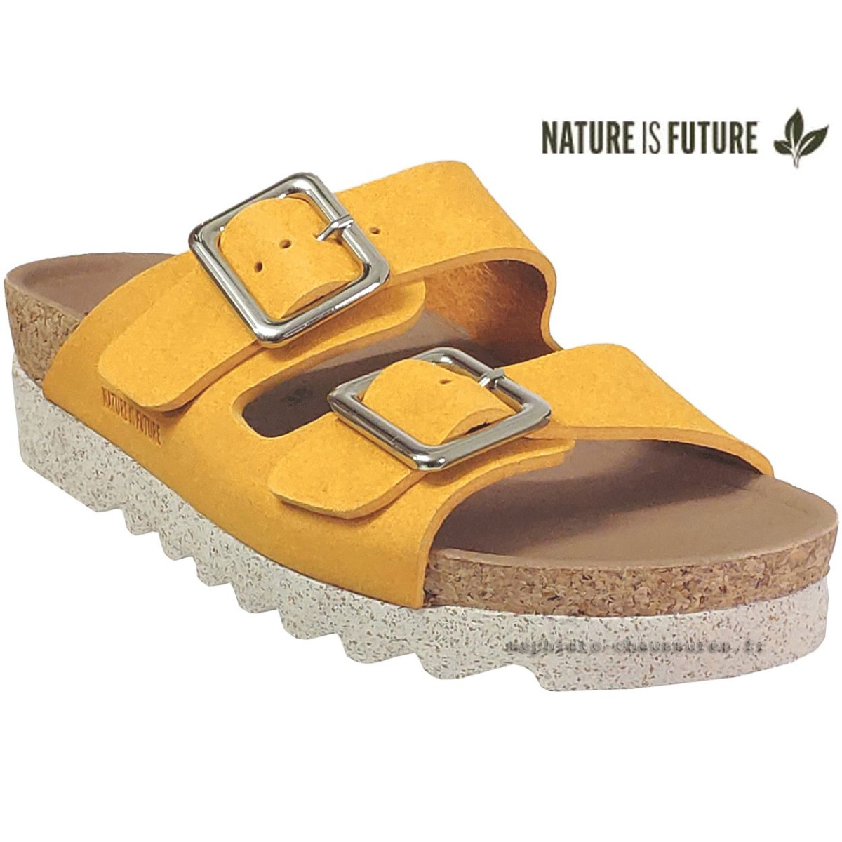 Nature is Future Maelia jaune velours mule