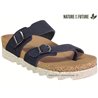 Nature is Future Maliza Bleu velours mule-passe-doigt