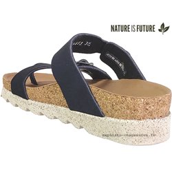Nature is Future Maliza Bleu velours mule-passe-doigt