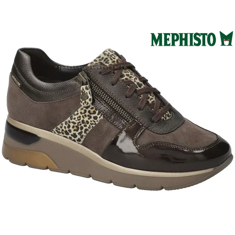 Mephisto Elisia Marron multi cuir basket_mode_basse