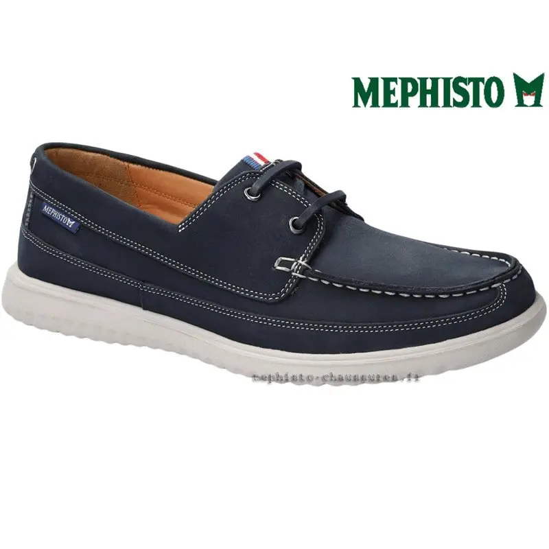 Mephisto Trevis Bleu cuir bateau