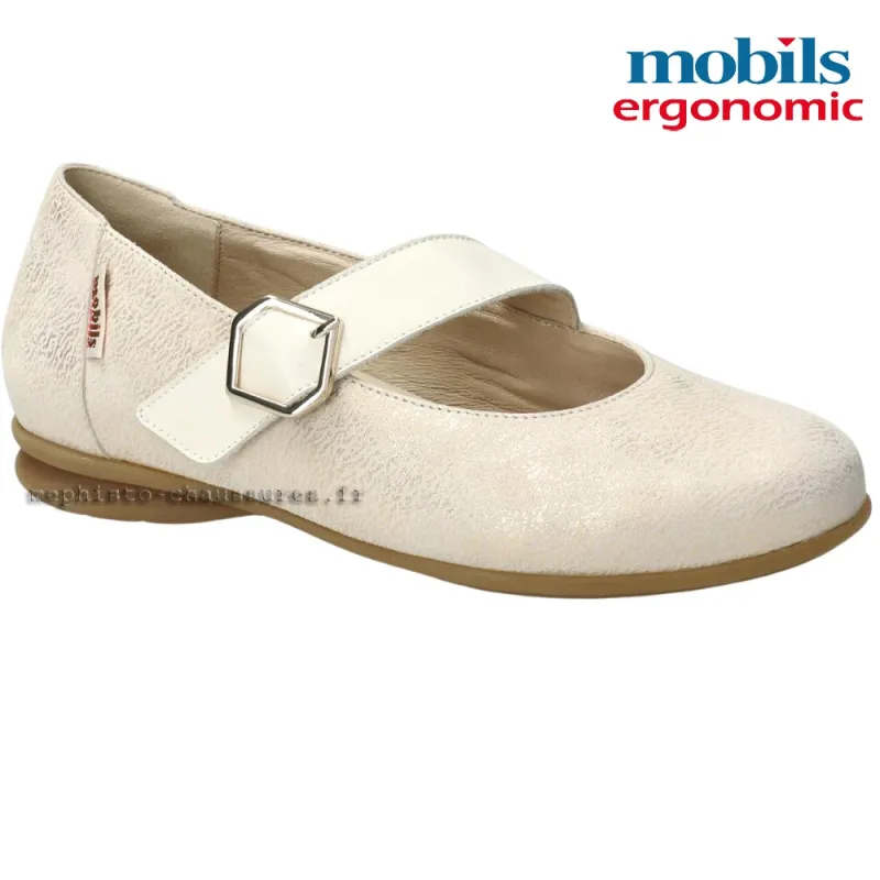 Mobils Sabria Ecru cuir ballerine