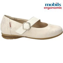 Mobils Sabria Ecru cuir ballerine