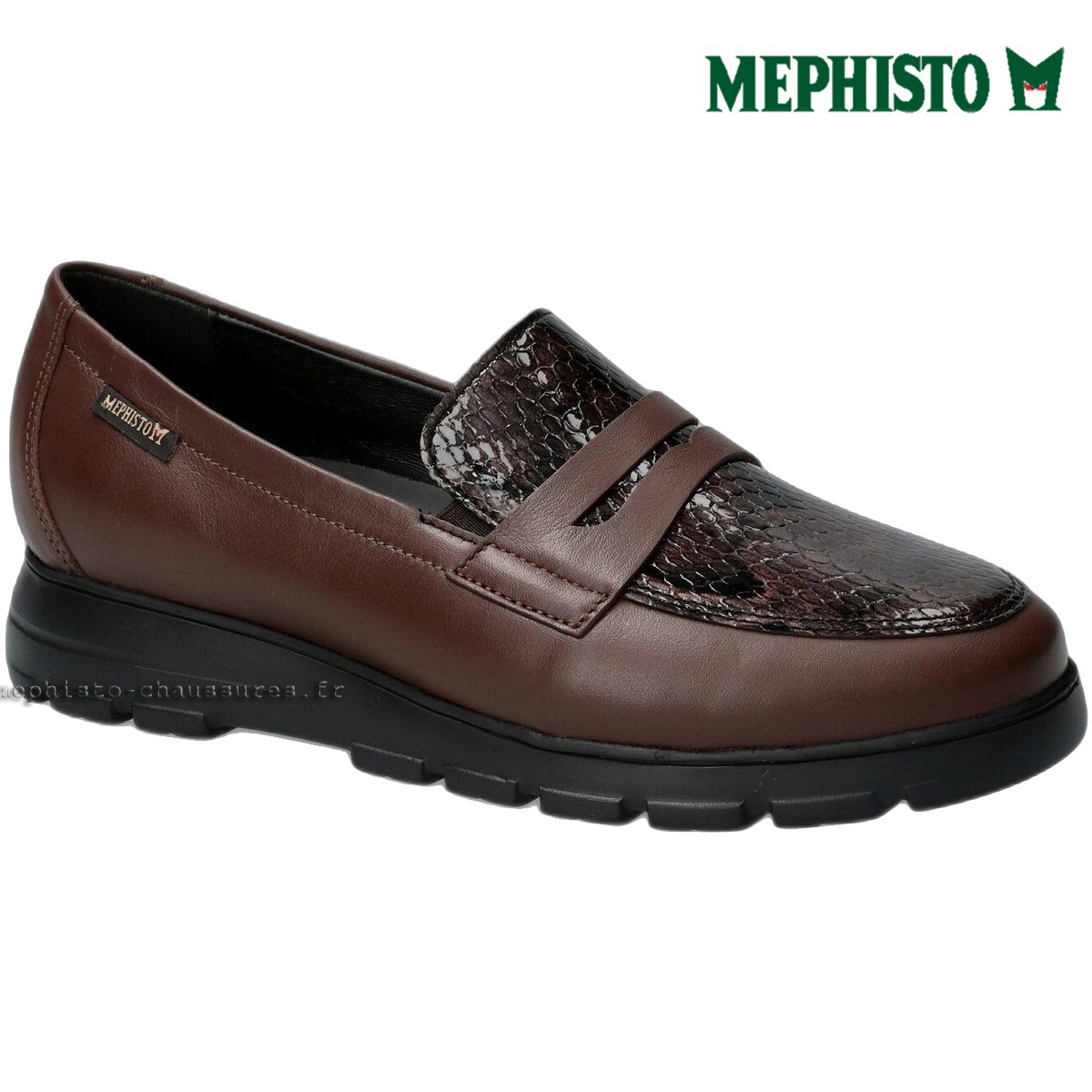 Mephisto Carima Marron moyen cuir mocassin