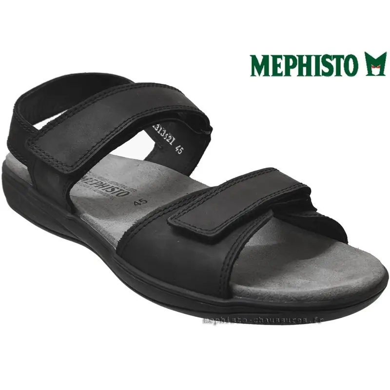 SIMON Noir cuir 45 (fr) Sandale 35044