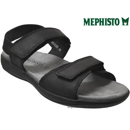 SIMON Noir cuir 45 (fr) Sandale 35044