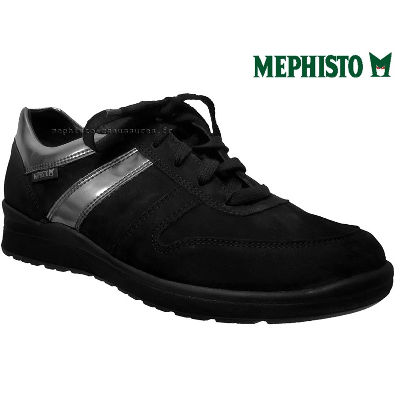 Mephisto Rebeca Noir velours lacets_richelieu 65252