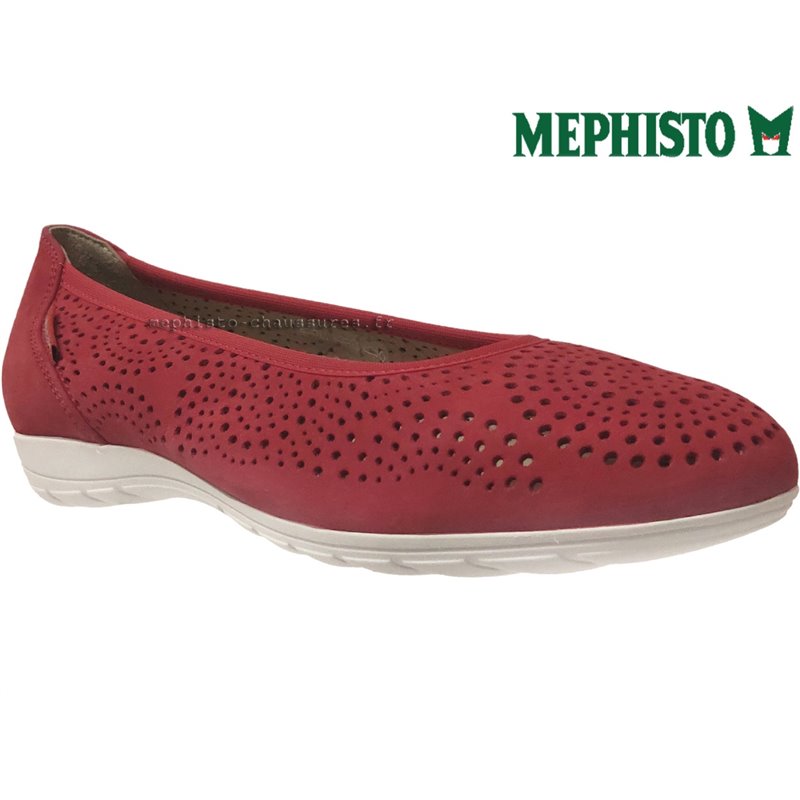 Mephisto Elsie perf Rouge nubuck ballerine 67155