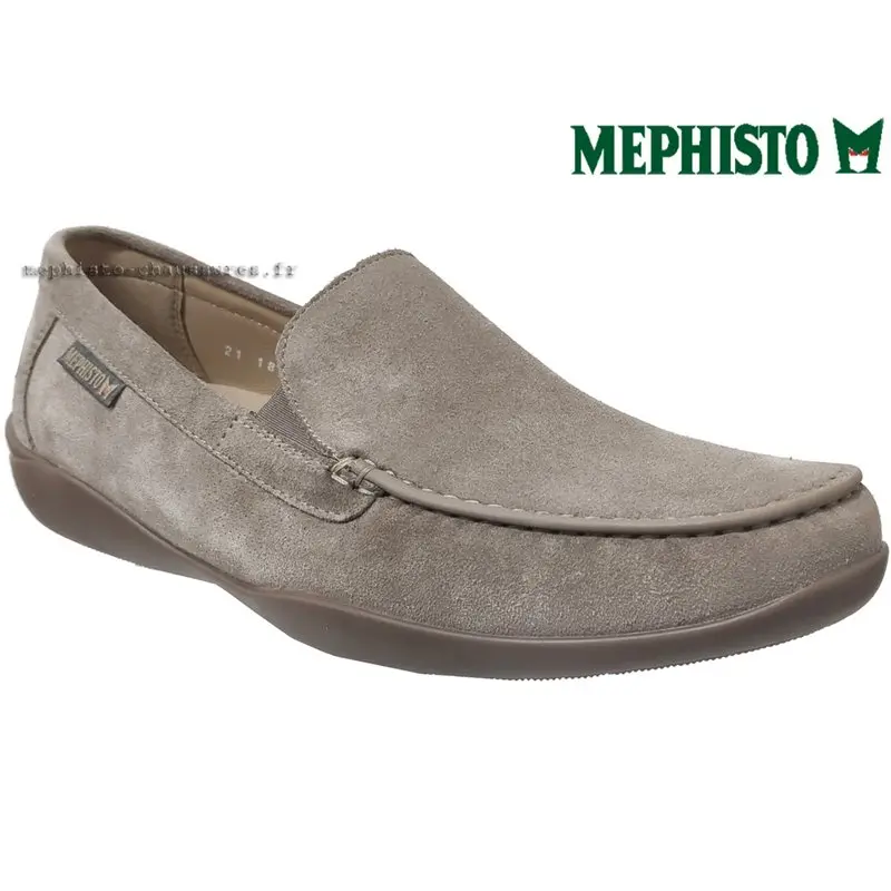 Mephisto Ianik Taupe Velours mocassin 69294