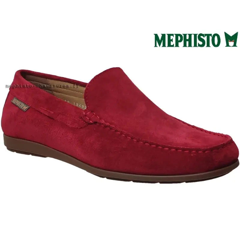 Mephisto ALGORAS Rouge velours mocassin 70369