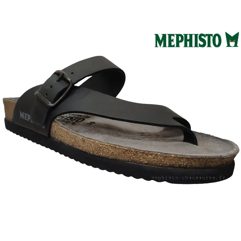 MEPHISTO Homme Tong NIELS Noir cuir 7071