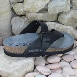 MEPHISTO Homme Tong NIELS Noir cuir 7072