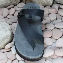 MEPHISTO Homme Tong NIELS Noir cuir 7074