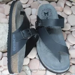 MEPHISTO Homme Tong NIELS Noir cuir 7075
