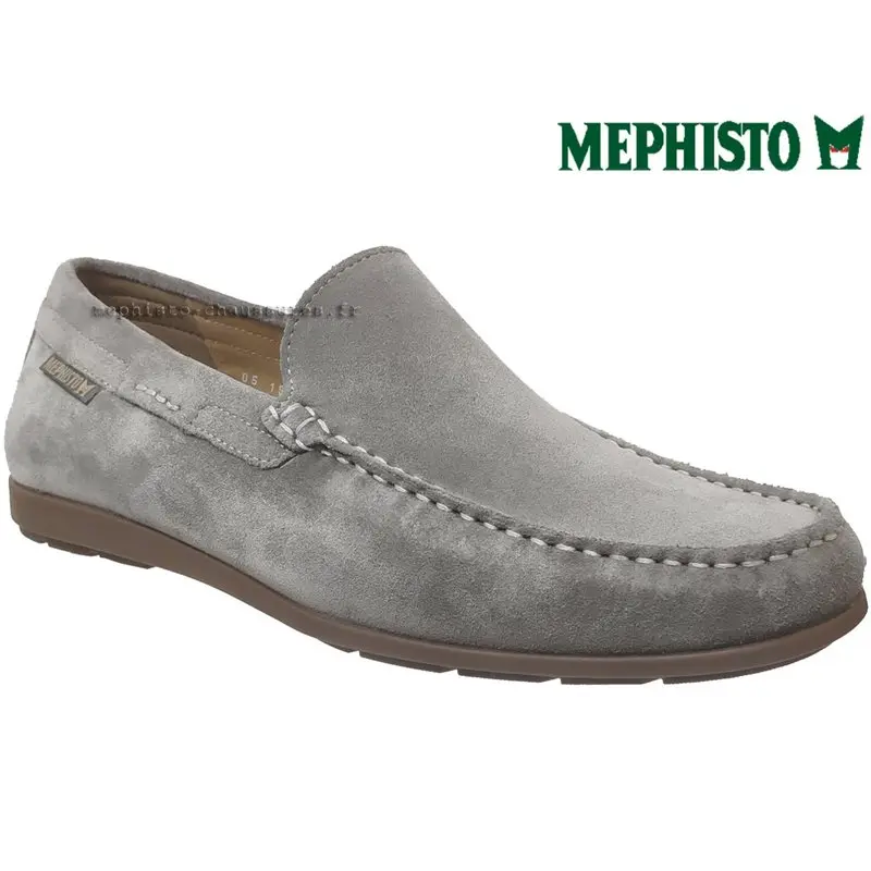 Mephisto ALGORAS Gris clair velours mocassin 70754