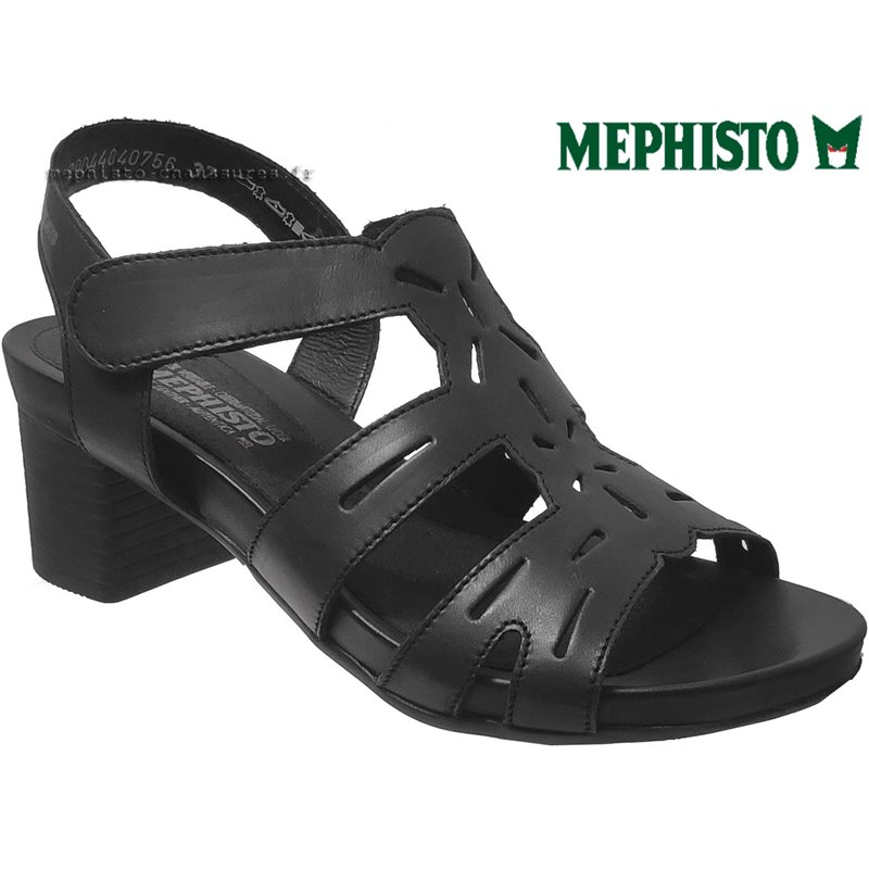 Mephisto Blanca Noir cuir sandale 70764