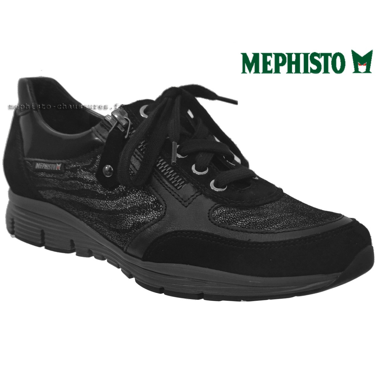 Mephisto Ylona Noir cuir lacets_richelieu 72945