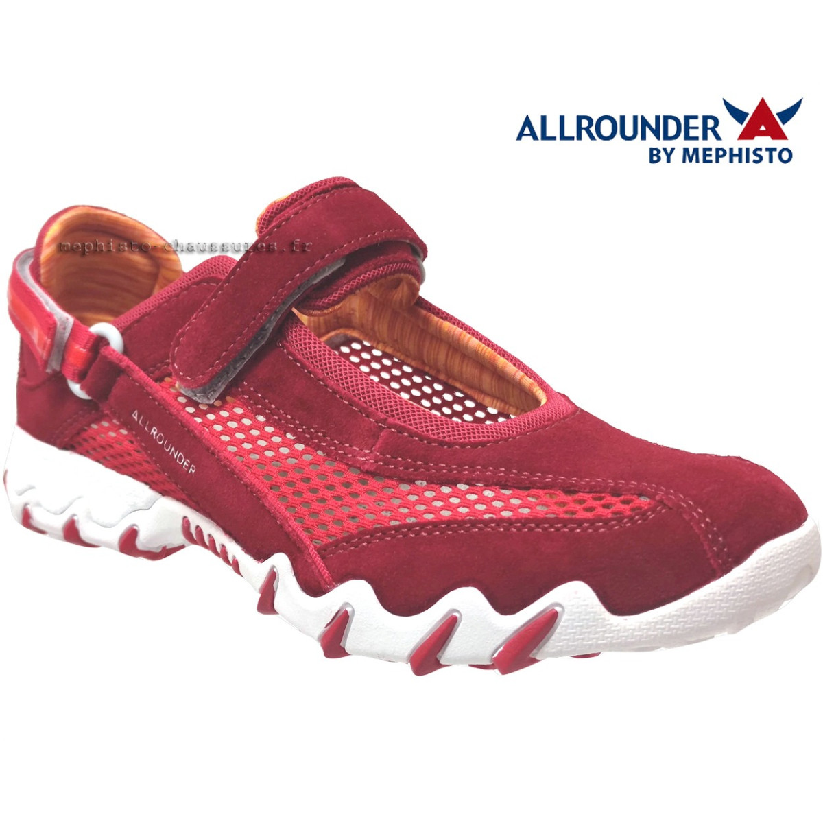 Allrounder Niro filet Rouge velours basket_mode_basse 75333