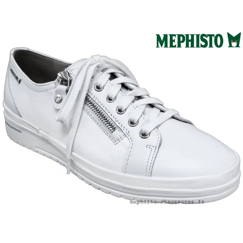 Mephisto June Blanc cuir lacets_derbies 77578