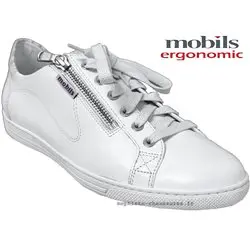 Mobils by Mephisto HAWAI Blanc cuir lacets_derbies