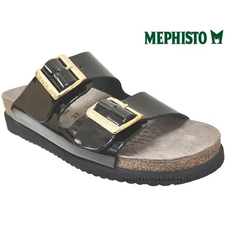 Mephisto Hester Noir vernis mule