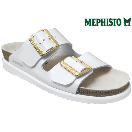 Mephisto Hester Blanc vernis mule