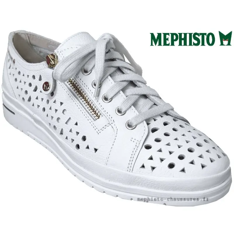 Mephisto June perf Blanc cuir basket_mode_basse