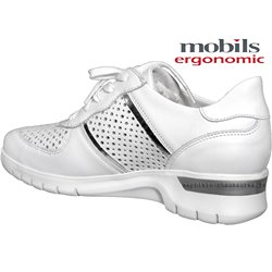 Mobils by Mephisto Manon perf Blanc cuir lacets_richelieu