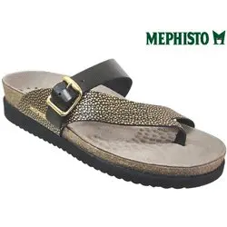 Mephisto Helen mix Noir/Or cuir tong