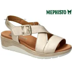 Mephisto Claudine Taupe métallisé cuir nu-pied