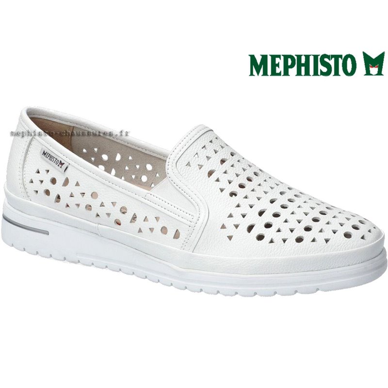 Mephisto Jana perf Blanc cuir mocassin