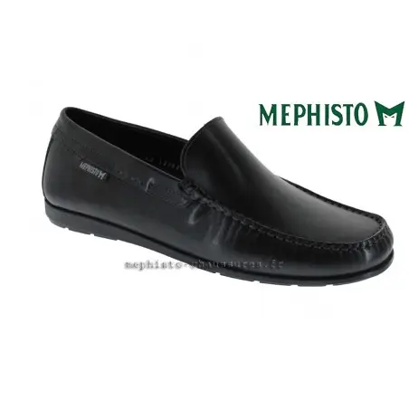 MEPHISTO Homme Mocassin ALGORAS Noir cuir lisse 9591
