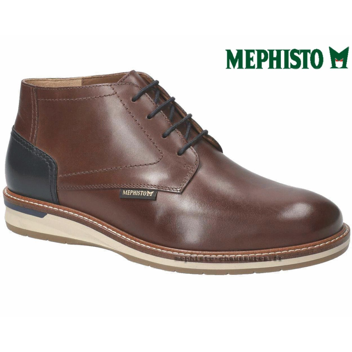 Mephisto Frederico Marron/Marine cuir bottillon