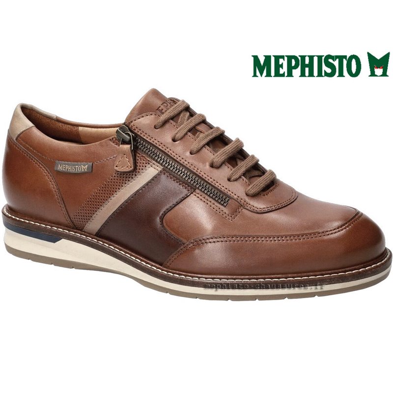 Mephisto Fabian Marron clair cuir lacets_richelieu